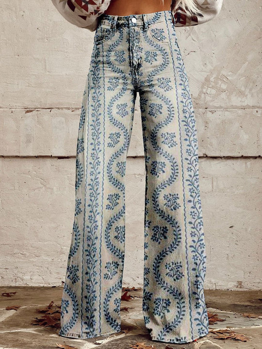 Naisten Pitkät Housut Rento Denim Materiaali 9