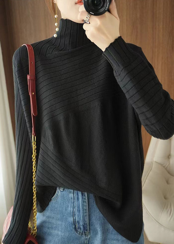 Naisten Plus-koko Asymmetrinen Neulepusero 2