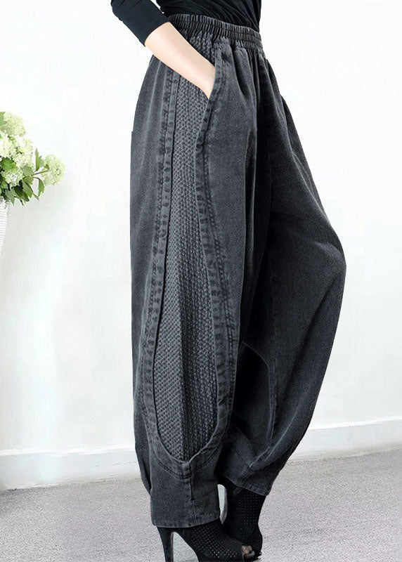 Naisten Plus-koko Harem-housut Harmaat Taskut 0