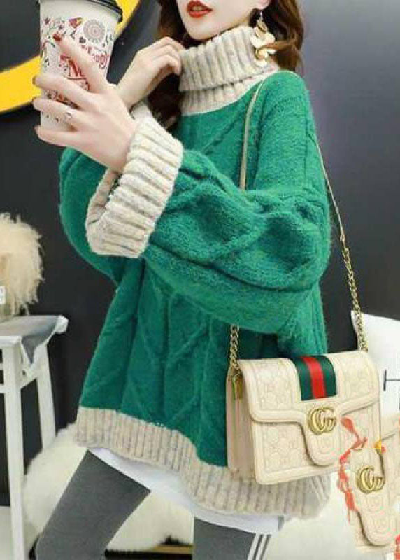 Naisten Plus-koko Oranssi Kilpikonnakaula Neulepaita 1