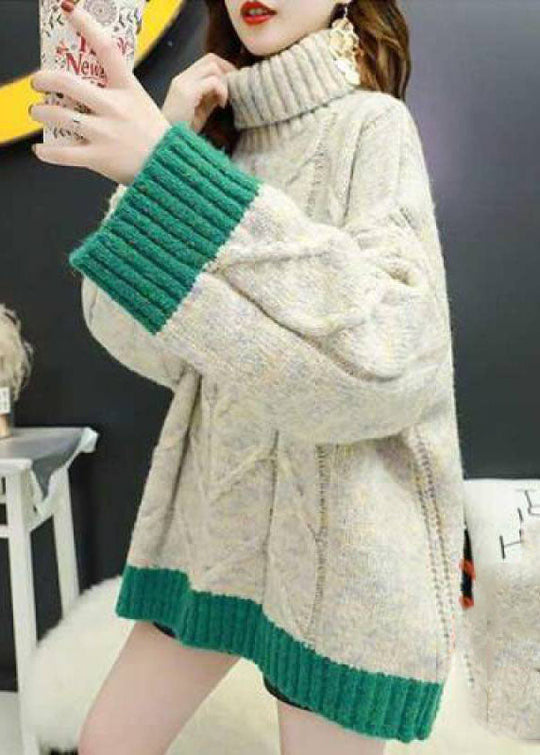 Naisten Plus-koko Oranssi Kilpikonnakaula Neulepaita 2