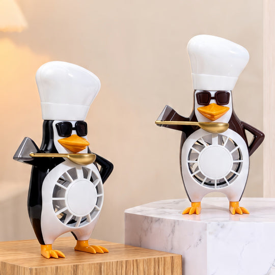 Naisten Pöytätuuletin Pingviinikuviolla Kompakti Design 4