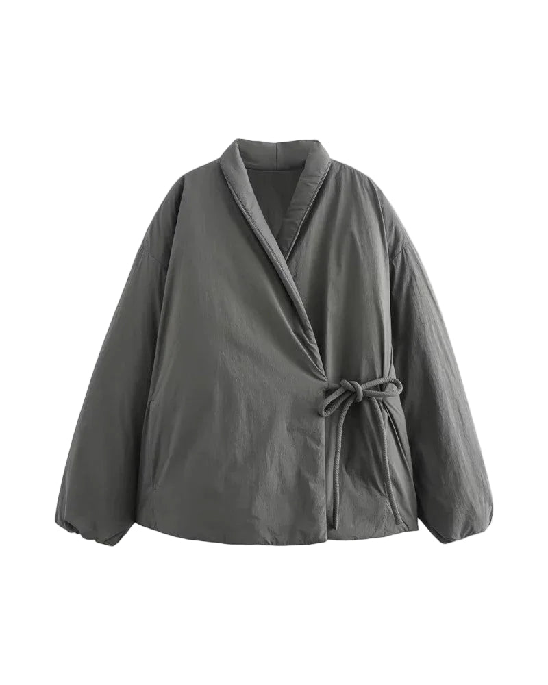 Naisten Pufferitakki Vyötärön Solmulla 0