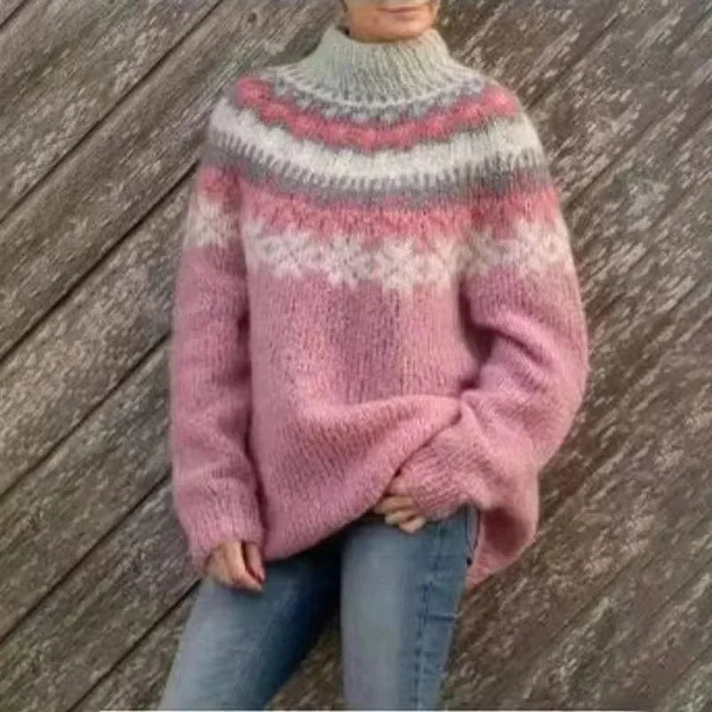 Naisten Pullover Neulepaita Värilohko Rento Neule 11