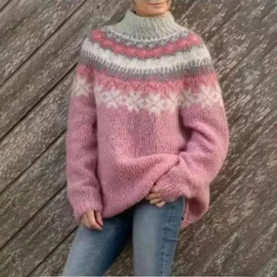 Naisten Pullover Neulepaita Värilohko Rento Neule 11