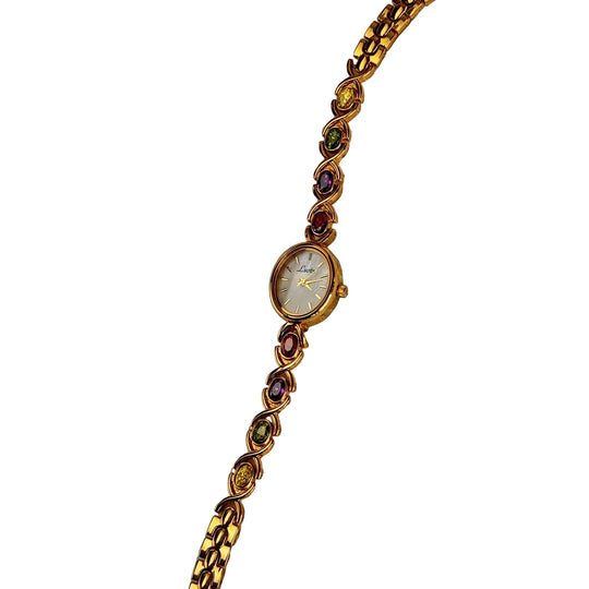 Naisten Rannekello Soikealla Kellotaululla Säteilevillä Jalokivillä 5