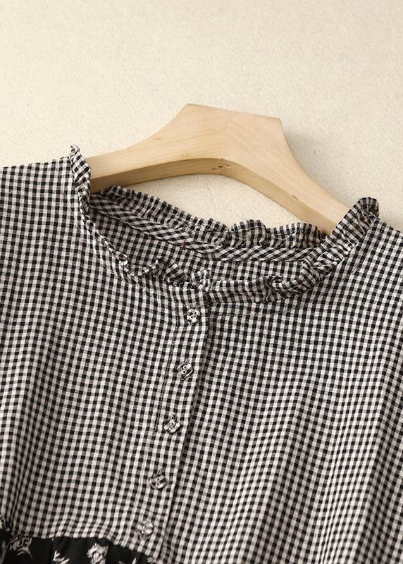 Naisten Ruutuprintti Röyhelömekko 2