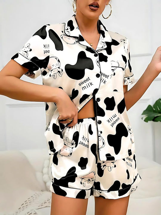 Naisten Satin Pijama Setti Tyylikäs Muotoilu 1