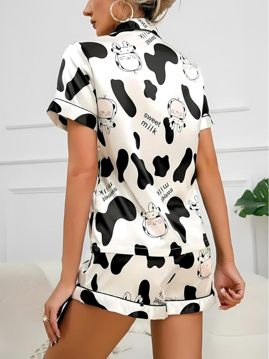 Naisten Satin Pijama Setti Tyylikäs Muotoilu 2