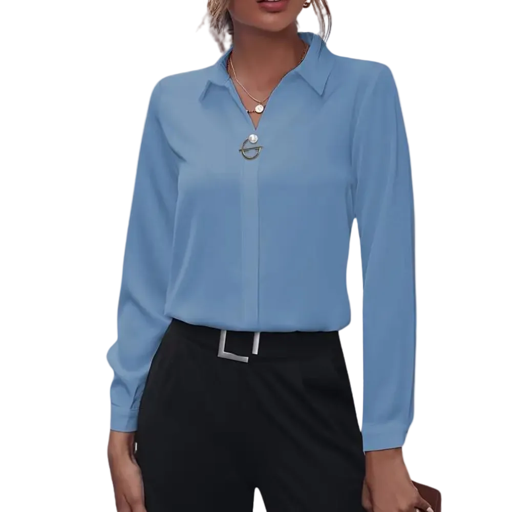 Naisten Sifonkipusero Tyylikkäällä Kauluksella 0