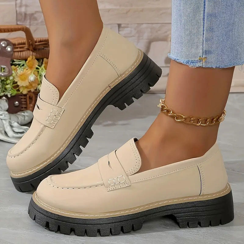 Naisten Suede Loaferit Paksulla Pohjalla 1