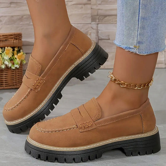 Naisten Suede Loaferit Paksulla Pohjalla 4