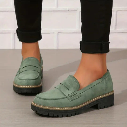 Naisten Suede Loaferit Paksulla Pohjalla 6