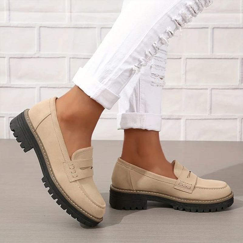 Naisten Suede Loaferit Paksulla Pohjalla 7