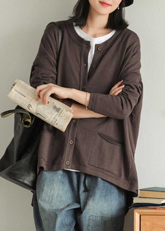 Naisten Syksyn Neuletakki Löysillä Taskuilla 0