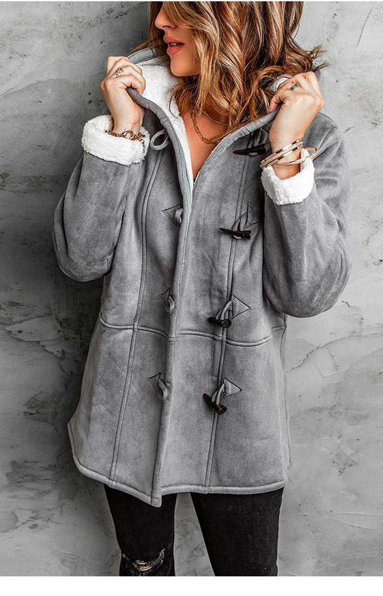 Naisten Talvitakki Huppu Keskipitkä Kaupunkityyli 4