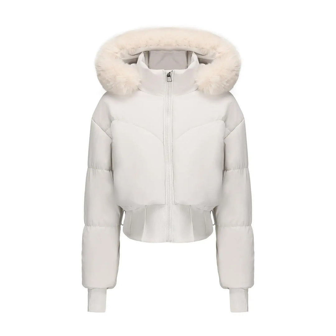 Naisten Talvitakki Hupulla Tyylikkäällä Leikkauksella 0