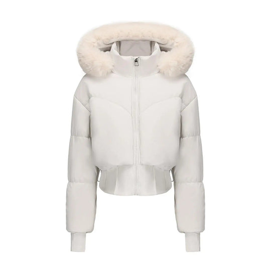 Naisten Talvitakki Hupulla Tyylikkäällä Leikkauksella 0