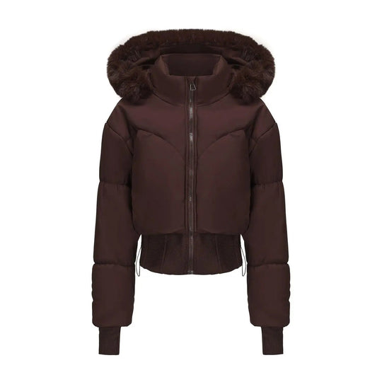 Naisten Talvitakki Hupulla Tyylikkäällä Leikkauksella 7