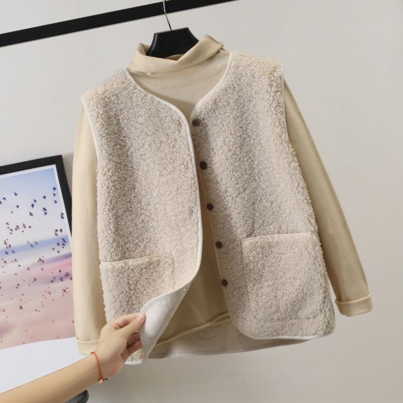 Naisten Talvitakki Lammastakkiväri Pehmeä Fleece 6