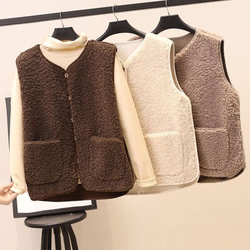 Naisten Talvitakki Lammastakkiväri Pehmeä Fleece 8
