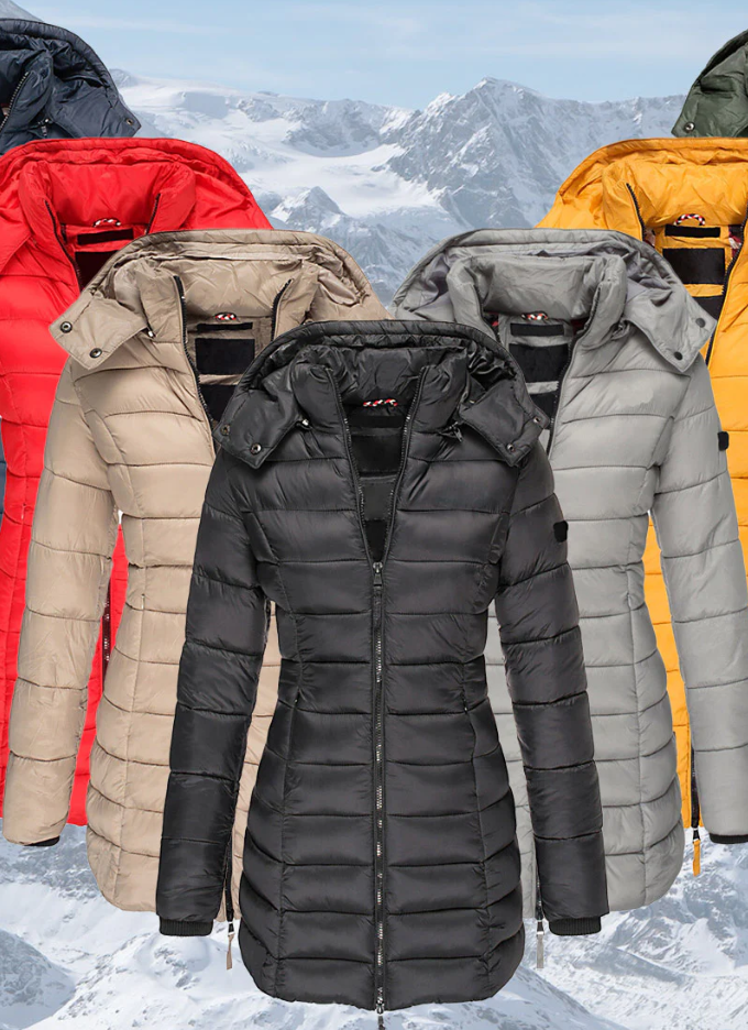 Naisten Talvitakki Moderni Muotoilu Säädettävällä Huputuksella 6