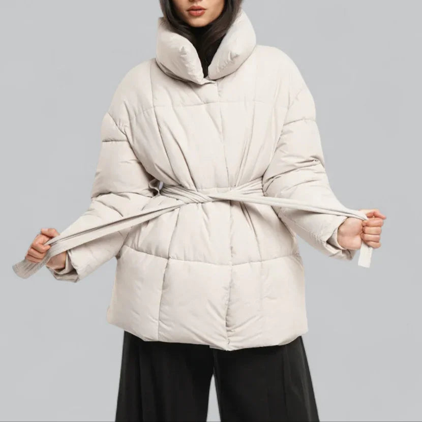 Naisten Talvitakki Vyöllä Modernilla Siluetilla 6