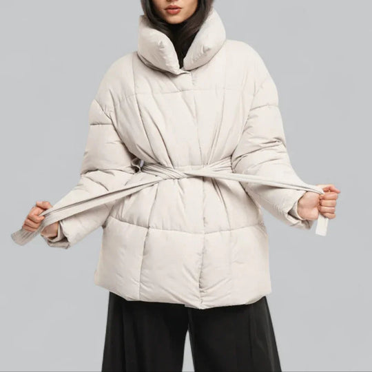 Naisten Talvitakki Vyöllä Modernilla Siluetilla 6