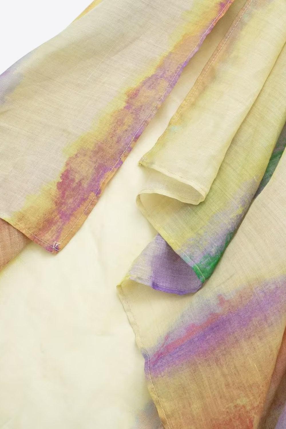 Naisten Tie-Dye Pitkähihaiset Paita ja Solmittu Hame Setti 5