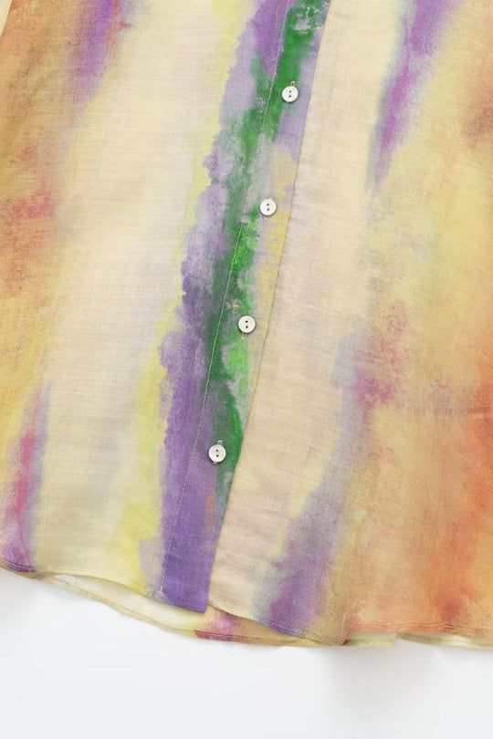 Naisten Tie-Dye Pitkähihaiset Paita ja Solmittu Hame Setti 7