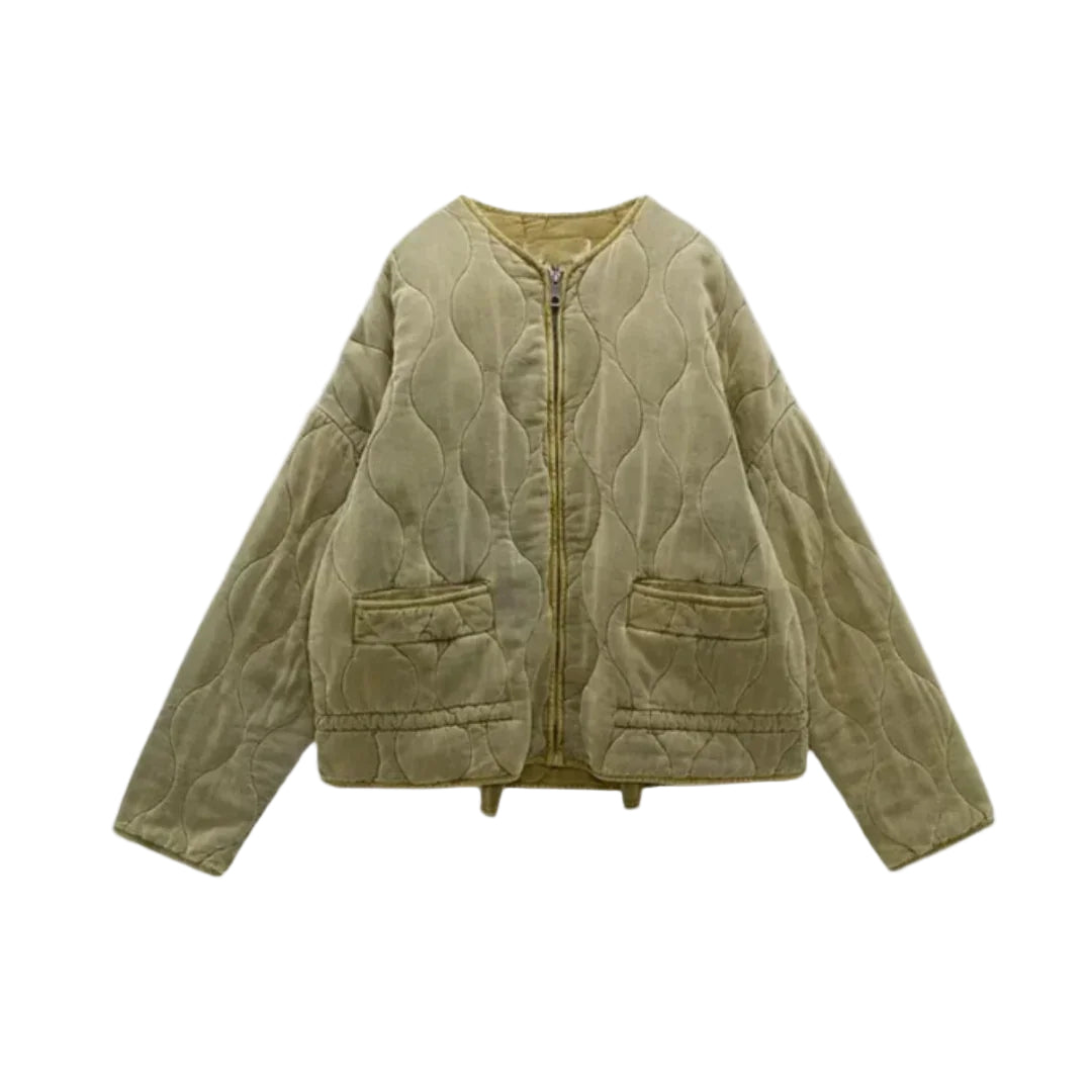 Naisten Tikattu Takki Tyylikäs Muoti 0