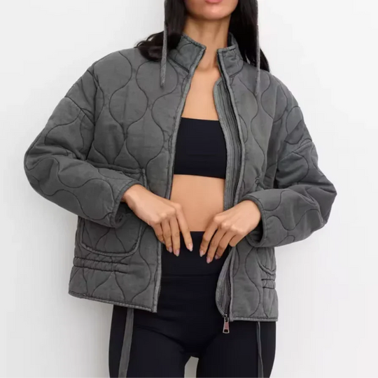 Naisten Tikattu Takki Tyylikäs Muoti 1