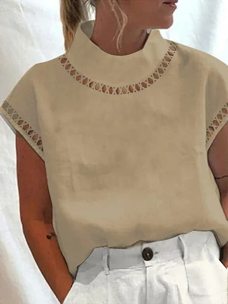 Naisten Toppi Elegantti Polyesteri Elastaani 4