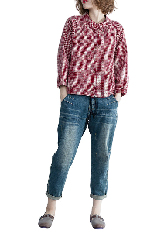 Naisten Tunika Ruutukuosisella Pitkähihainen Style 0