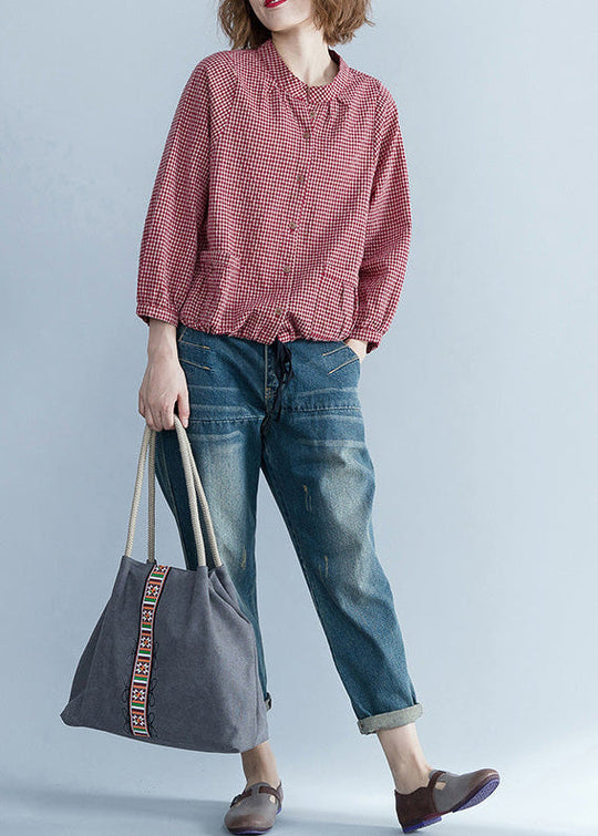 Naisten Tunika Ruutukuosisella Pitkähihainen Style 1