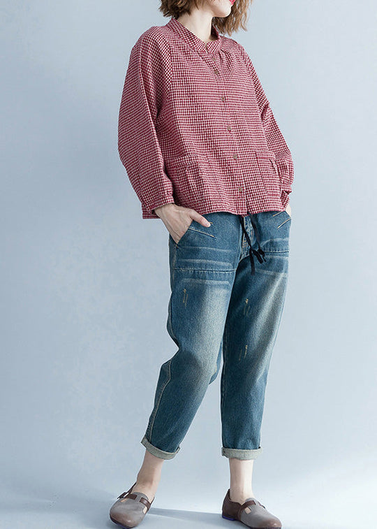Naisten Tunika Ruutukuosisella Pitkähihainen Style 2
