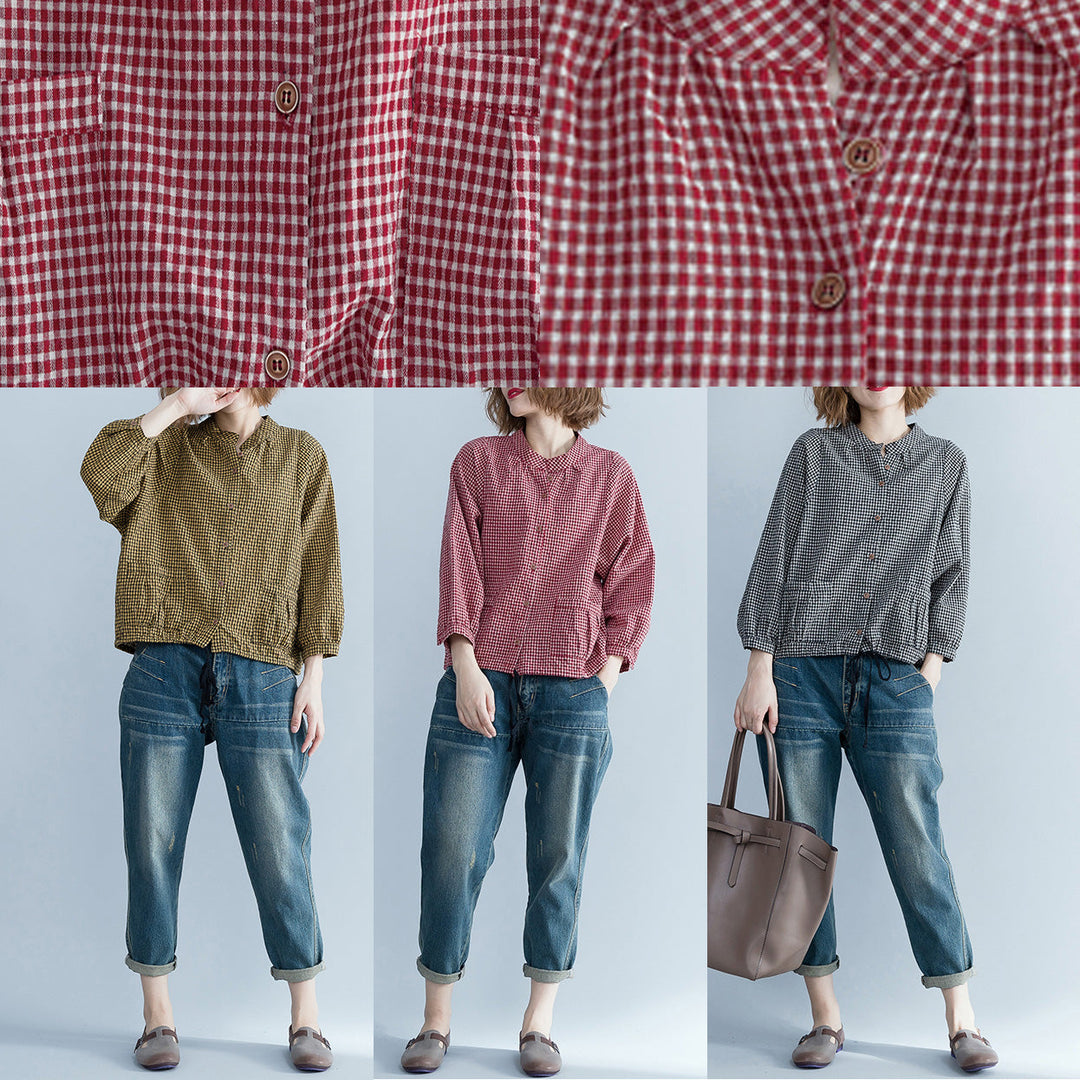 Naisten Tunika Ruutukuosisella Pitkähihainen Style 4