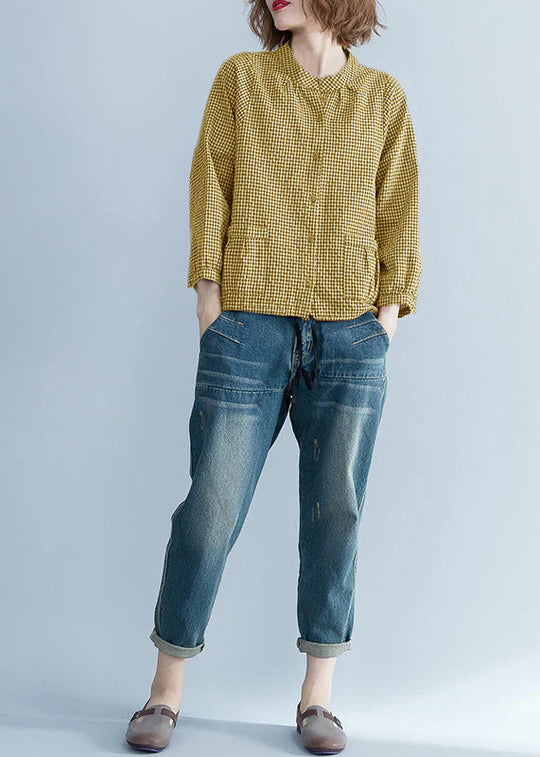 Naisten Tunika Ruutukuosisella Pitkähihainen Style 5