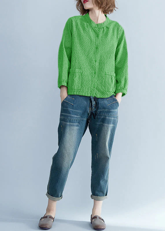 Naisten Tunika Ruutukuosisella Pitkähihainen Style 7