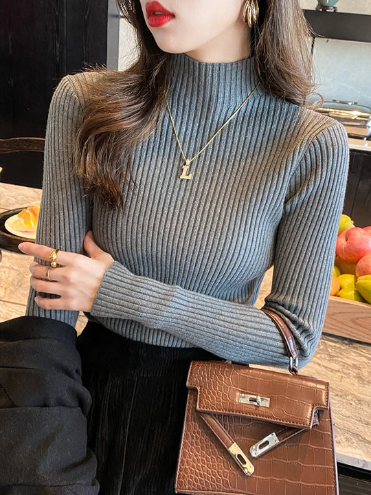 Naisten Turtleneck Neulepaita Pitkähihaisena 6