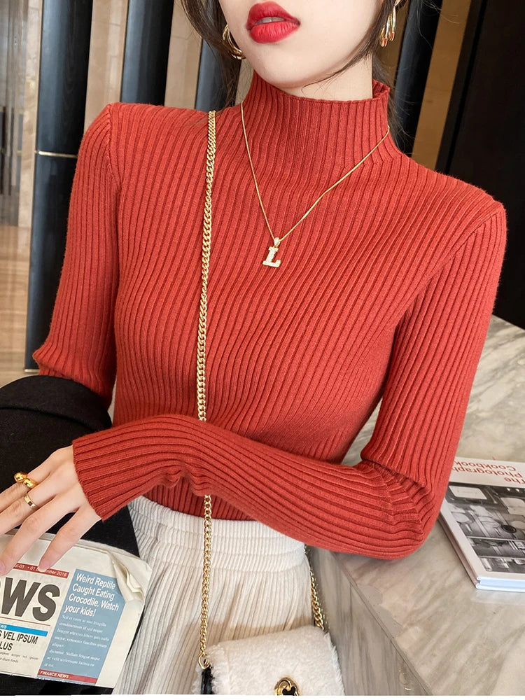 Naisten Turtleneck Neulepaita Pitkähihaisena 7