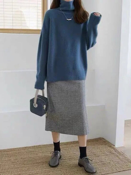 Naisten Turtleneck Neulepaita Villa-sekoitetta 2
