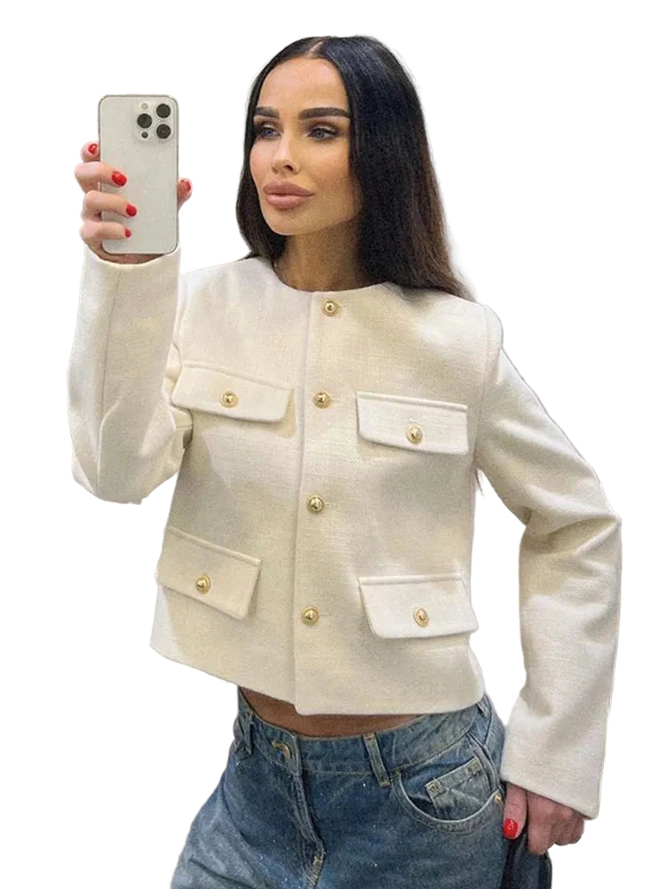 Naisten Tweed Bleiseri Räätälöity 3