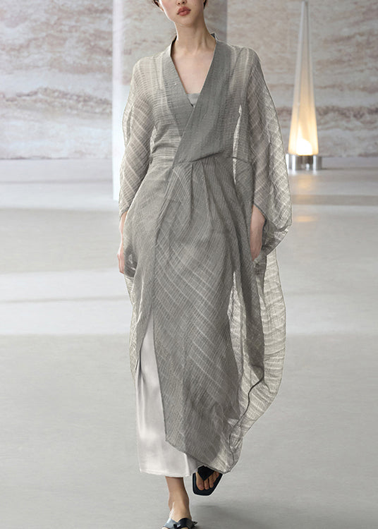 Naisten V-kaula-aukkoinen Patchwork-mekko 1