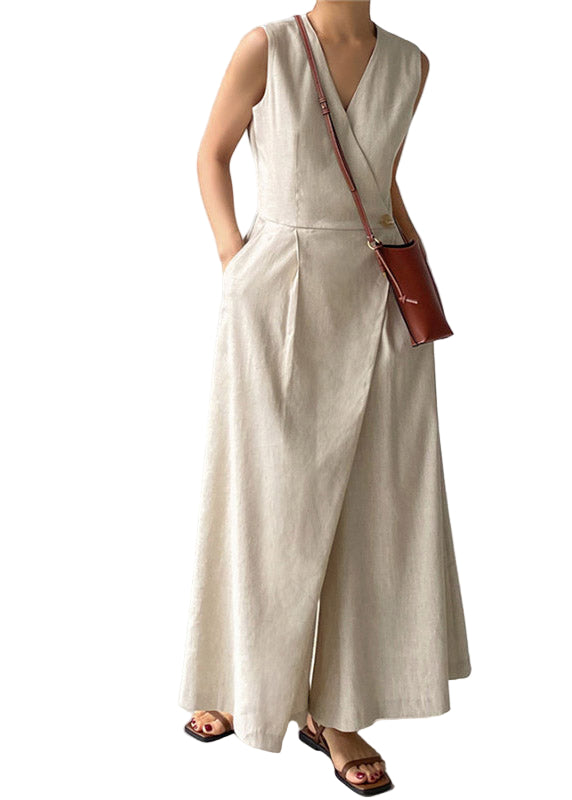 Naisten V-kaula Housut Napit 0