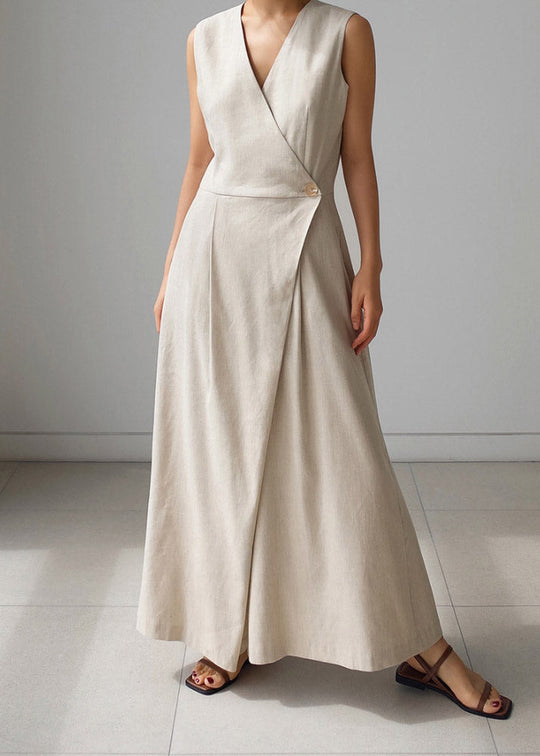 Naisten V-kaula Housut Napit 1