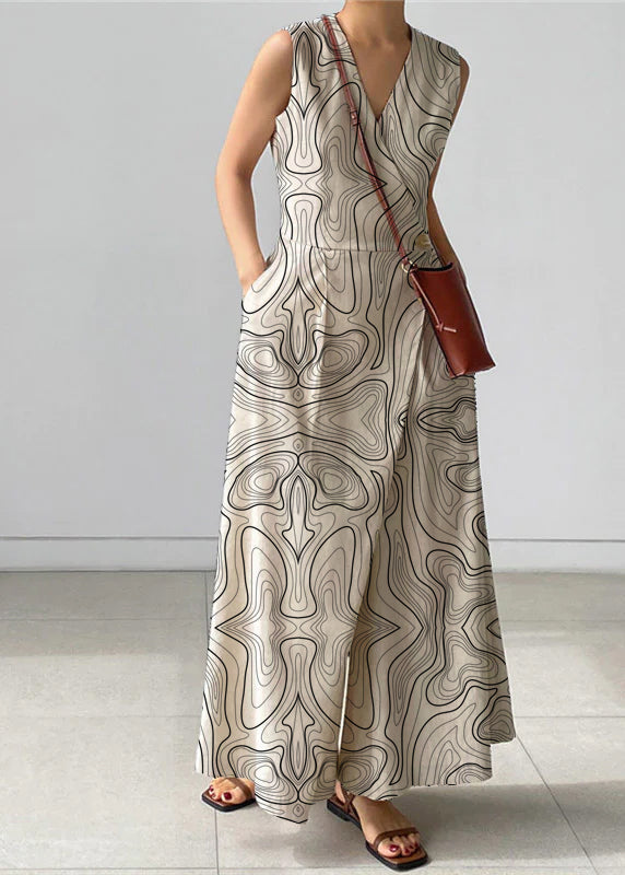 Naisten V-kaula Housut Napit 7