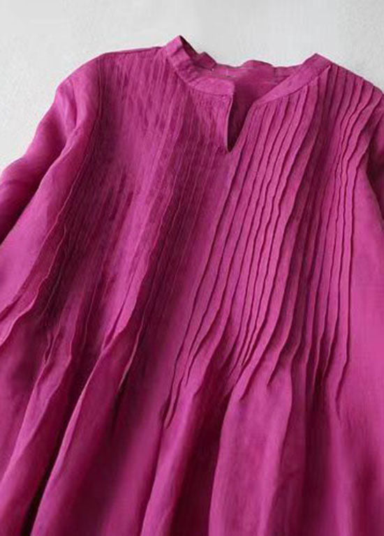 Naisten V-kaula Mekko Ryppyisillä Taskuilla 1