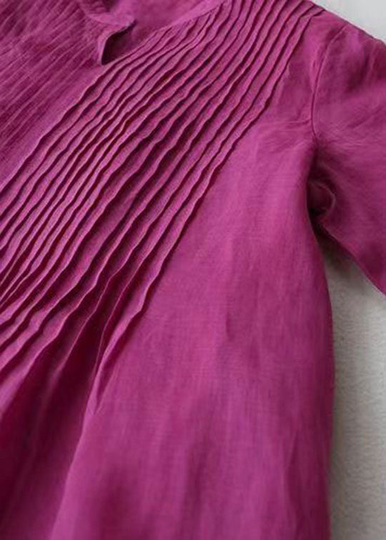 Naisten V-kaula Mekko Ryppyisillä Taskuilla 2