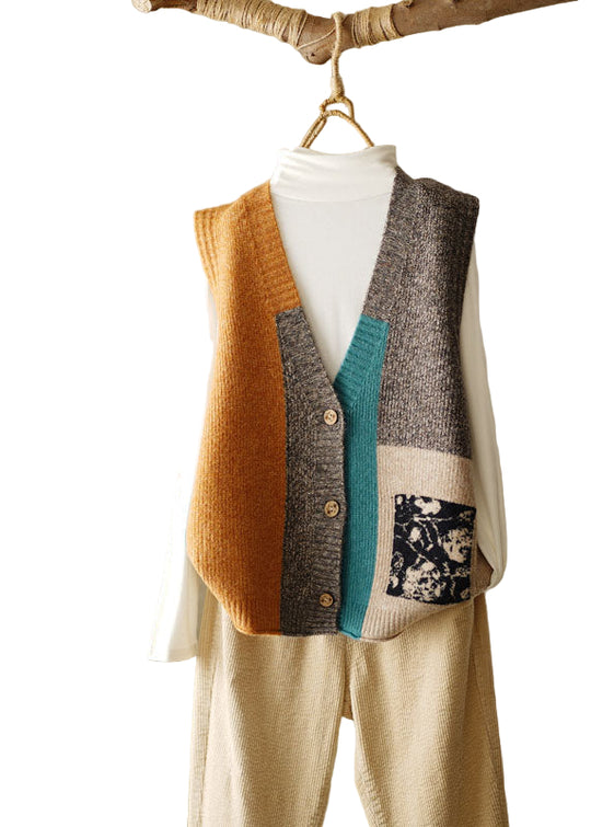 Naisten V-kaula Rantaliivi Patchwork Tyylillä 0